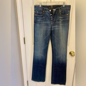7 For All Mankind Dark Blue Boycut Jeans